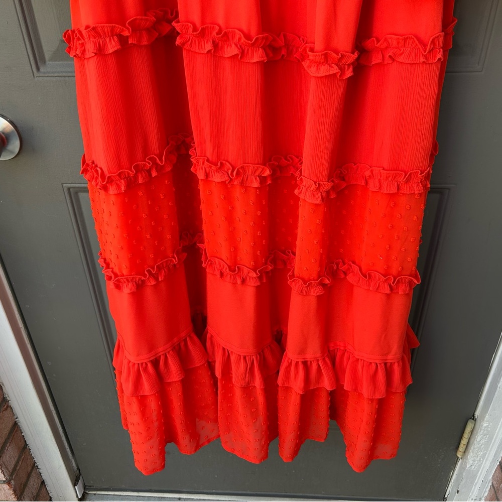 Alexie Orange Ruffle Dress - Picture 6 of 10